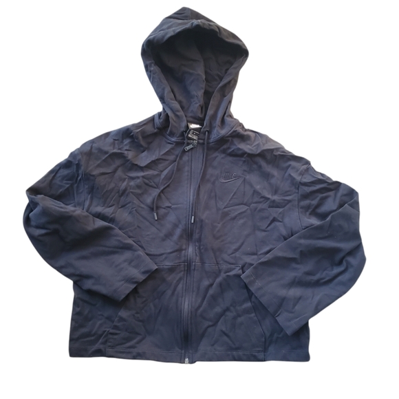 WOMEN'S Nike Full Zip Hoodie Black Wide Arms Size Medium ✨️HP✨️ - Picture 4 of 13